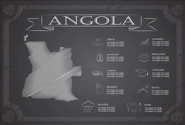 Angola infográficos, dados estatísticos, pontos turísticos . —  Vetores de Stock