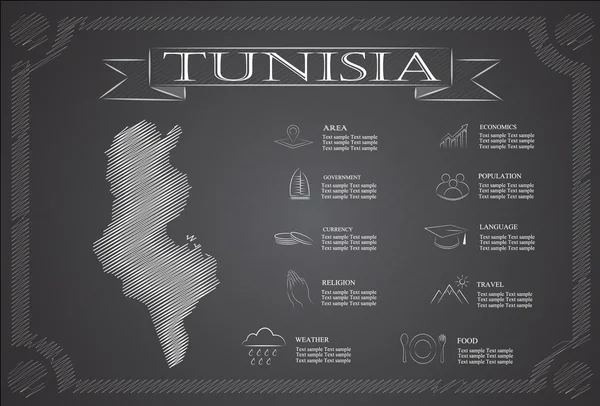 Туніс інфографіки, статистичних даних, пам'ятки. — стоковий вектор