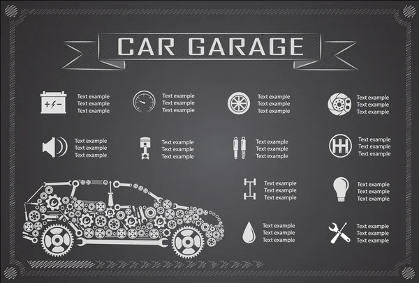 Service de voiture, Infographies de réparation. Illustration vectorielle — Image vectorielle