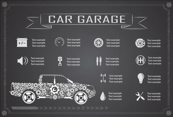 Autoservice, Reparatur Infografiken. Vektorillustration — Stockvektor