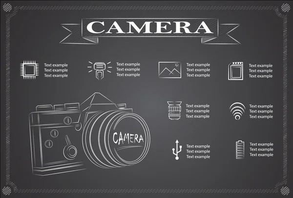 Icone della fotocamera e del video, illustrazione eps 10 — Vettoriale Stock