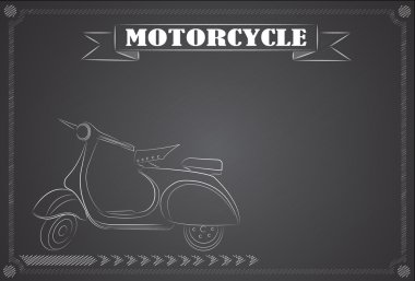 Bir motosiklet tahtaya çizim