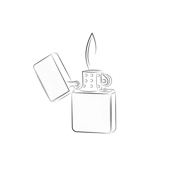 Metal isqueiro zippo isolado no fundo branco . — Vetor de Stock