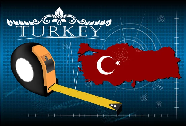 Türkiye cetvel ile harita, vektör. — Stok Vektör