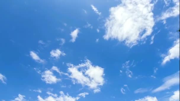 Голубое небо и белое облако — стоковое видео