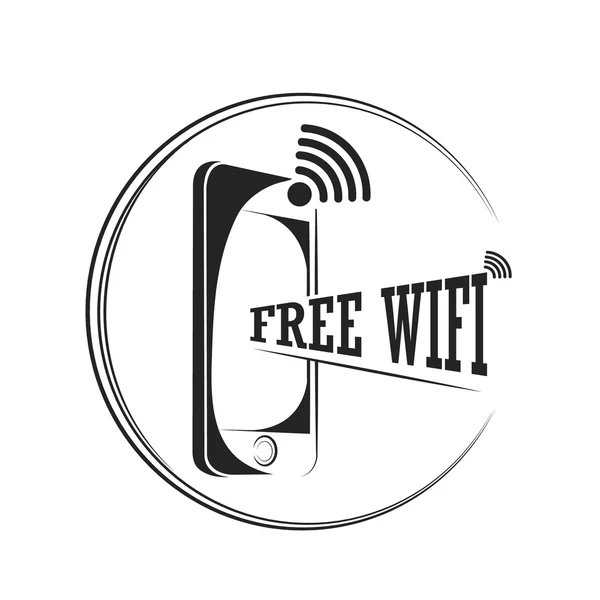 Vector wifi symbol, free wifi — Stock Vector