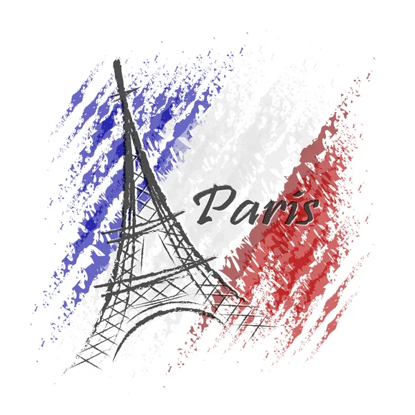 Torre Eiffel en París, Europa — Vector de stock