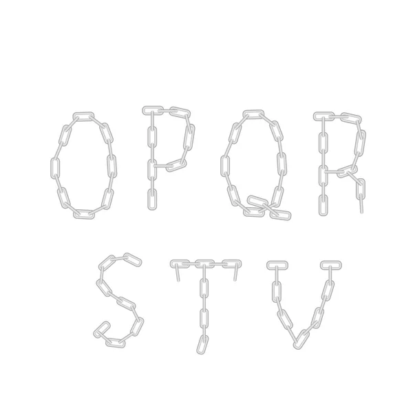 Illustrazione di una lettera da una catena su uno sfondo bianco — Vettoriale Stock