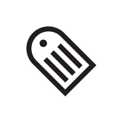 Etiket - siyah simge tasarımı. Etiket konsept işareti tasarımı. Vektör illüstrasyonu. 