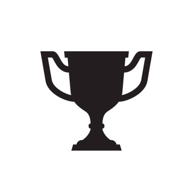 Ödül sahibi siyah simge tasarımı. Şampiyon işareti. Liderlik başarılı oldu. Zafer ödülü tropi grafik tasarım sembolü. Vektör illüstrasyonu. 