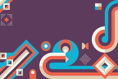 Arkaplan geometrik tasarımı. Soyut çizim kalıbı. Geometrik şekiller. Grafiksel baskı posteri. İş sunumu kapağı afişi. Elektronik zincir teknolojisini engelle. Vektör illüstrasyonu.  