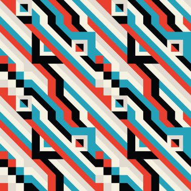 Arkaplan geometrik tasarımı. Soyut, pürüzsüz desen. Mozaik grafik süsü. Çapraz yapı. Vektör illüstrasyonu. 