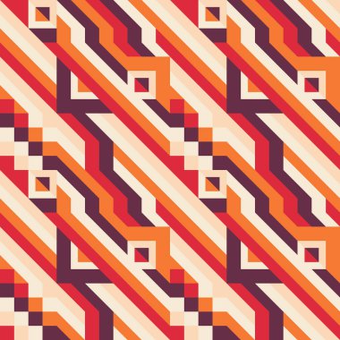 Arkaplan geometrik tasarımı. Kahverengi, turuncu, bej renkli, soyut, pürüzsüz desen. Çapraz çizgiler ve şekiller. Pankart konsepti. Vektör illüstrasyonu. 