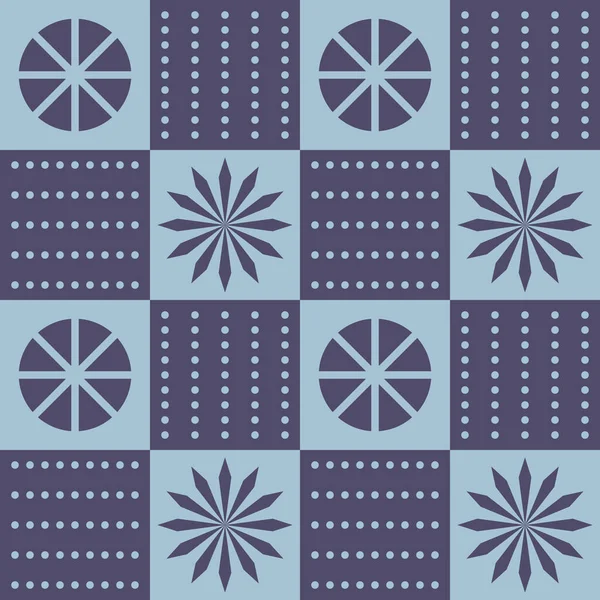 Gri ve mavi renklerde geometrik kusursuz desen. Soyut arkaplan tasarımı. Bilgisayar dijital teknoloji konsepti. Vektör illüstrasyonu. 