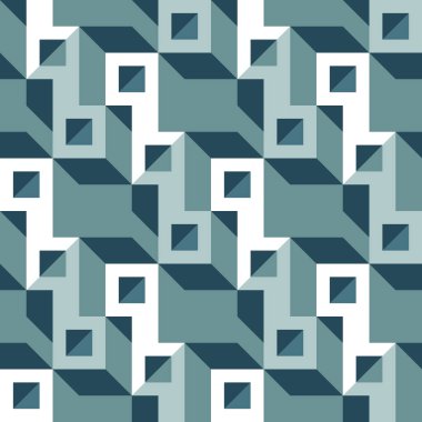 Geometrik arkaplan tasarımı. Soyut çizimler kusursuz desen. Geometrik şekiller. Kolaj fütüristik süsü. Endüstriyel teknoloji tarzı. İnşaat blokları. Vektör illüstrasyonu.  