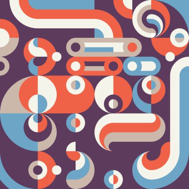 Geometrik arkaplan tasarımı. Soyut çizim kalıbı. Geometrik şekiller. Kompozisyon Grafik Baskı posteri. İş sunumu kapağı afişi. Kolaj fütüristik süsü. Vektör illüstrasyonu.  