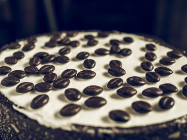 Vintage buz çikolata ve kahve pasta doğum günü parti pasta soluk