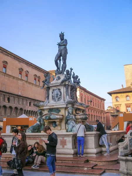 Fontana del Nettuno em Bologna, Italia — Fotografia de Stock