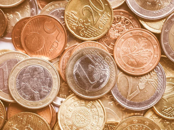Retro looking Euro coins background — Stock Photo, Image