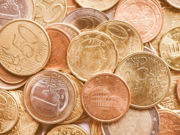 Retro looking Euro coins background — Stock Photo, Image