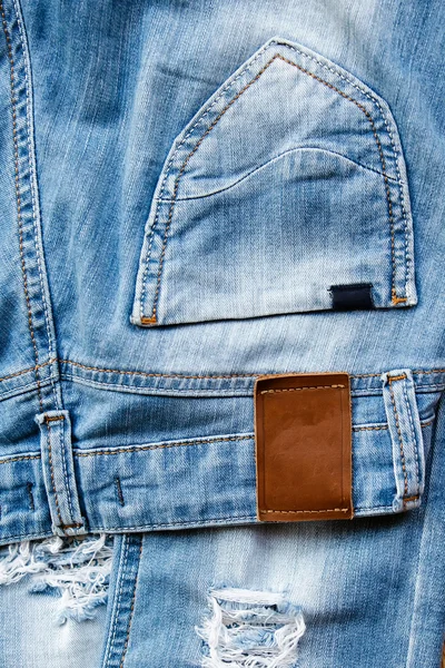 Kieszeni i etykieta dżinsy. — Zdjęcie stockowe