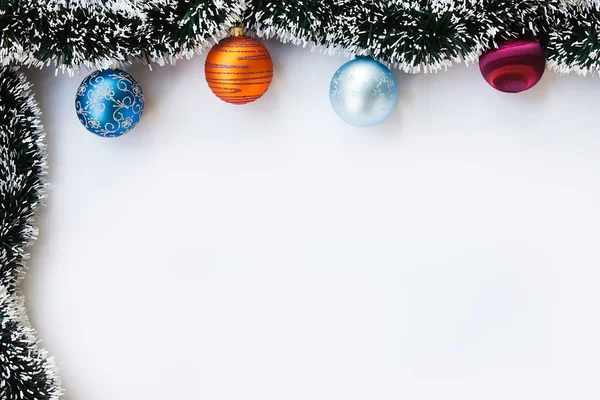 Vánoční koule a věnec rám Royalty Free Stock Fotografie