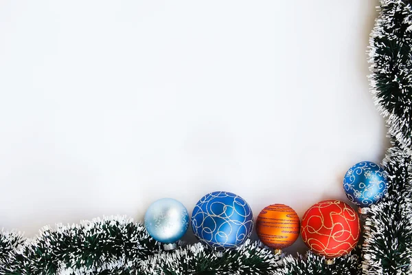 Vánoční koule a věnec rám Stock Fotografie