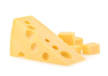 Bir parça peynir izole..