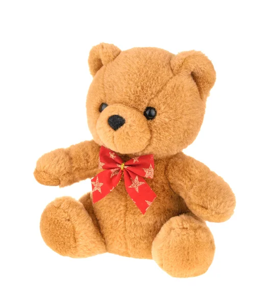 Oyuncak ayıcık beyaz gölge olmadan izole.