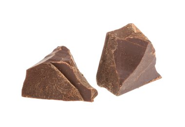 Çikolata üzerinde beyaz izole. Gölge