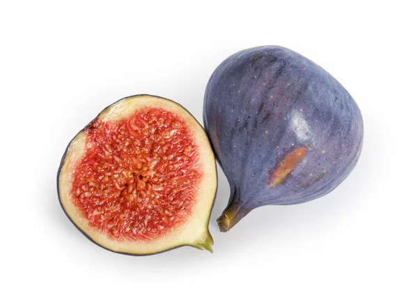 Fig Frutta Isolato Sfondo Bianco Vista Dall Alto — Foto Stock