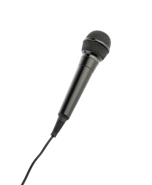 Mikrofon Isolerad Vitt Med Klippbana — Stockfoto