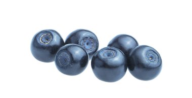 Böğürtlenler (bilberry) gölgeli kırpma yolu olmadan beyaz üzerinde izole