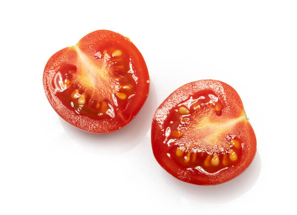 Tomato Cherry isolated on white background top view