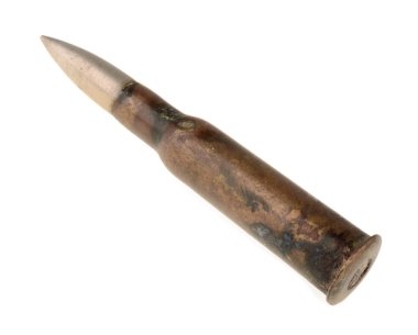 Beyaz arka plan üzerinde izole eski paslı kurşun