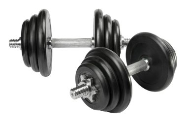 Beyaz arkaplanda izole edilmiş el ağırlıkları uygula