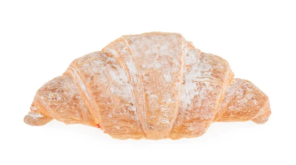 Singolo croissant fresco isolato su bianco — Foto Stock