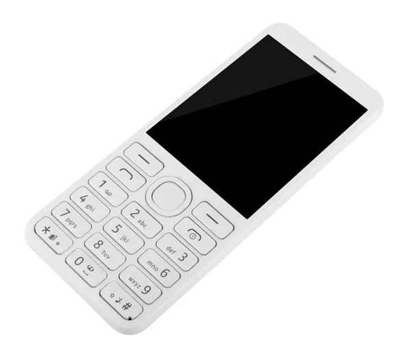 Téléphone portable avec clavier isolé sur fond blanc — Photo