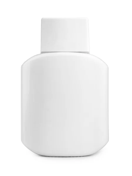 Frasco branco limpo isolado sobre branco — Fotografia de Stock