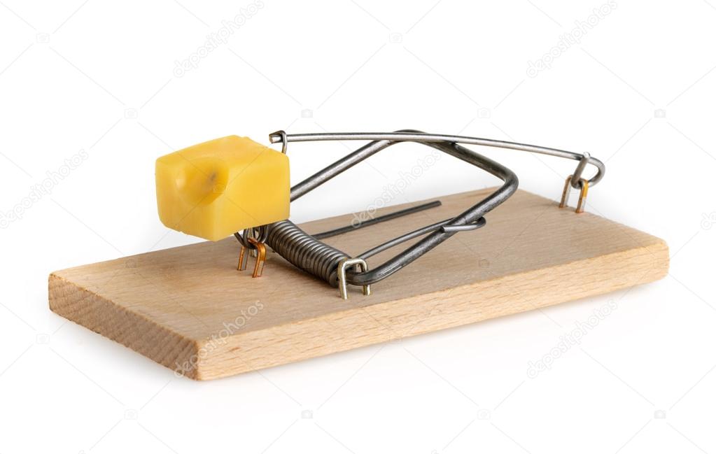 Mouse trap isolated on a white background