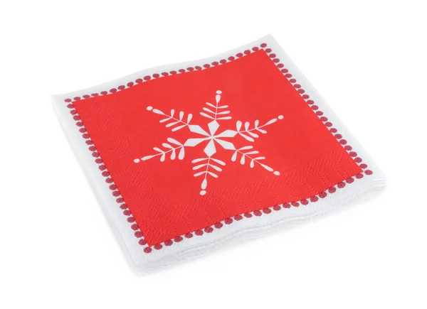 Guardanapos de Natal vermelho ou de papel festivo aka serviettes, isolados — Fotografia de Stock