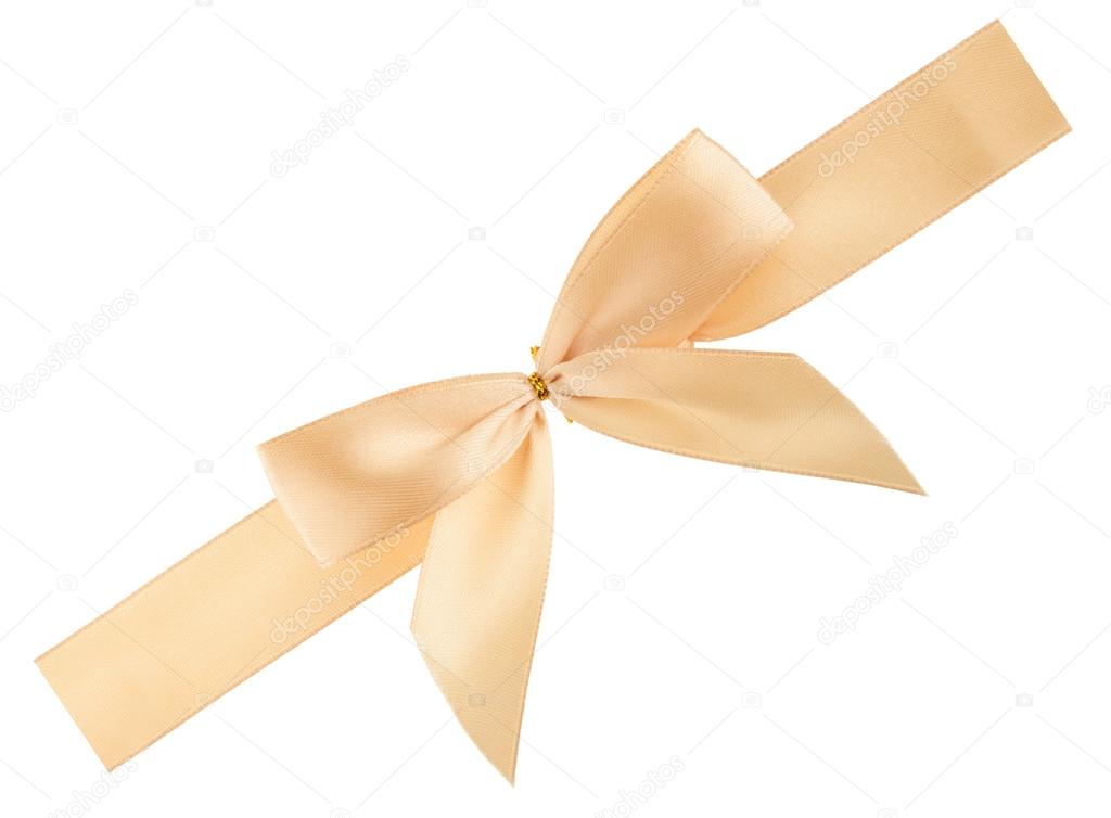 cream colored ribbon isolated, cutout