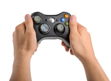 Erkek ellerini tutarak Gamepad izole