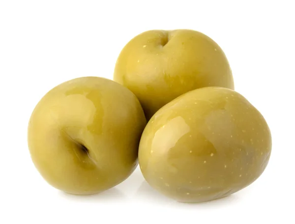 Green olives isolated — Stock Photo, Image