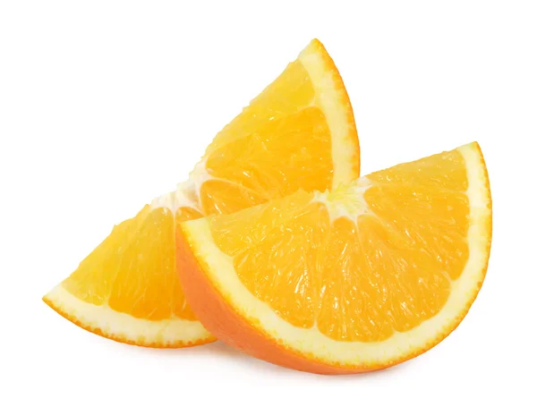 Rodajas de naranja aisladas en blanco — Foto de Stock