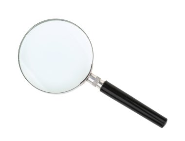 Büyüteç beyaz arkaplanda izole edilmiş