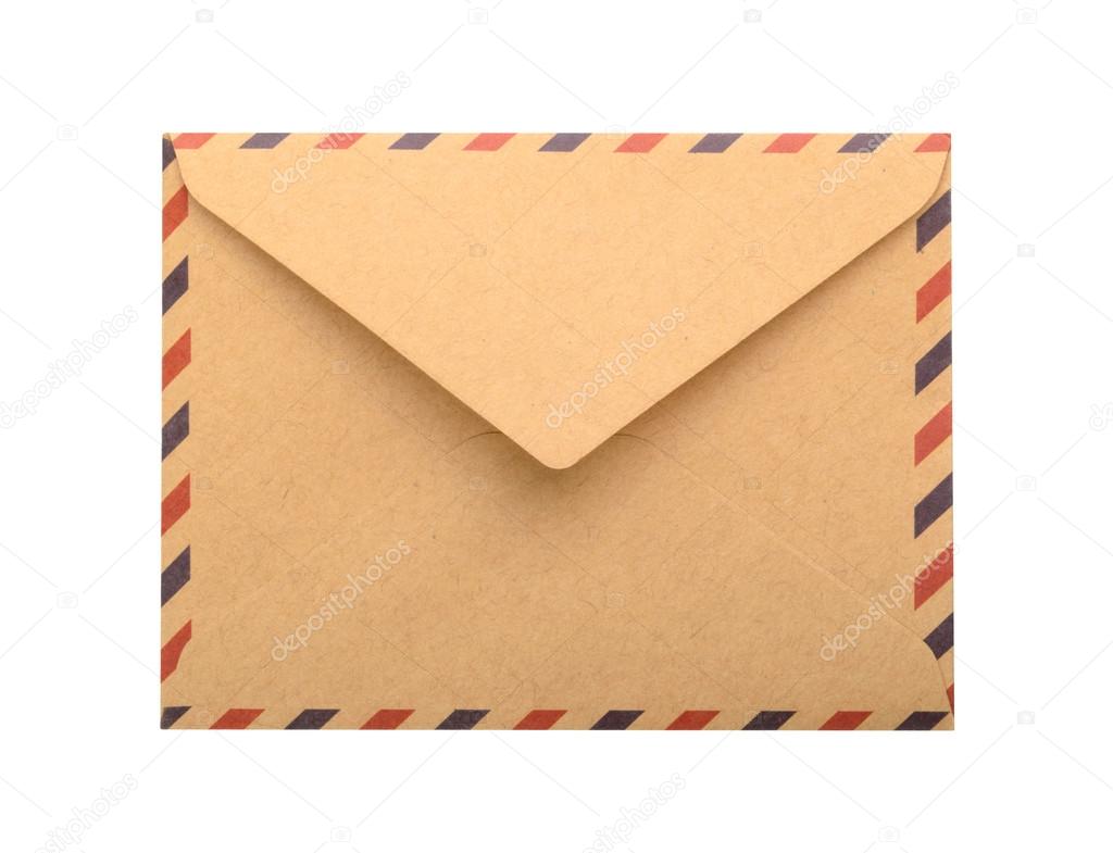 Brown Envelope isolated. close up