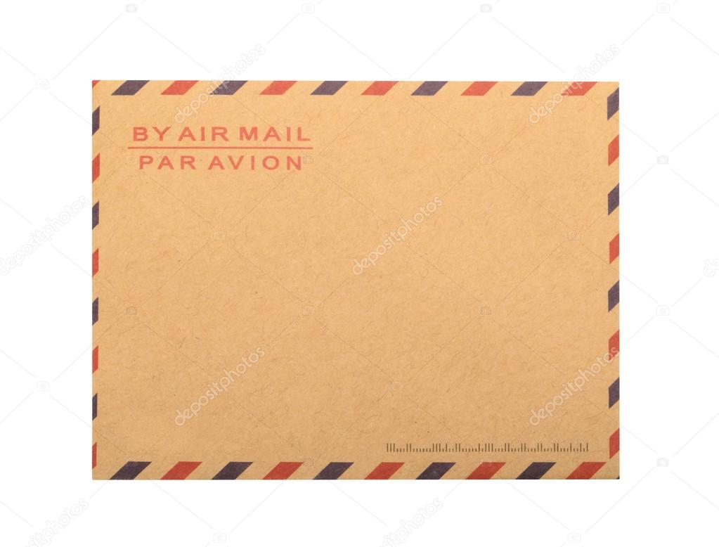 Brown Envelope isolated. close up