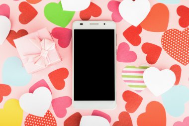 Smartphone Alay şablonu Sevgililer günü için kalp şekli ile