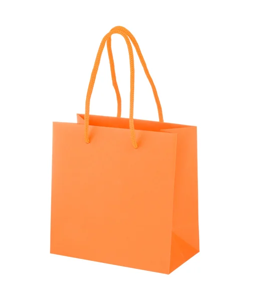 Orange paper shopping bag — Stock Photo, Image